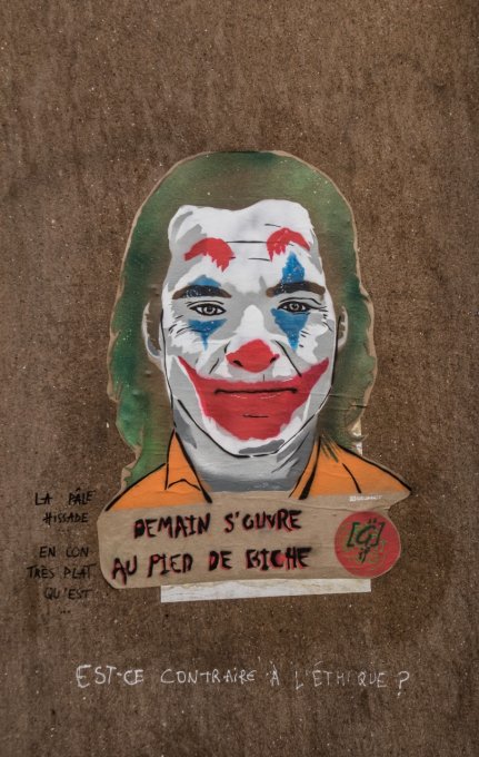 joker street art en 75*50 cm